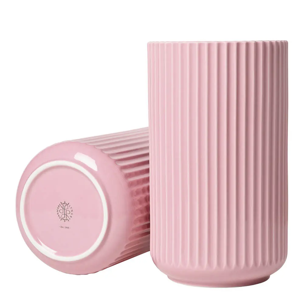 Lyngby vase 25 cm rosa porselen