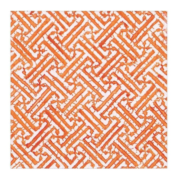 Fretwork servett 33x33 cm 20-pack orange/vit