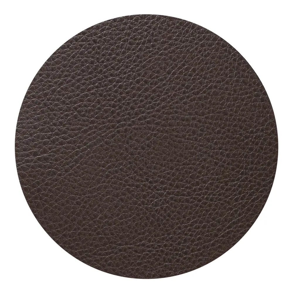Leather Serene Circle glassunderlag 10 cm hazel