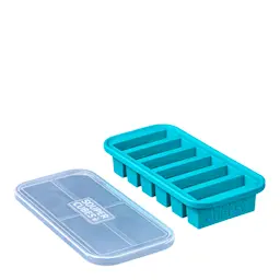 Souper Cubes Matoppbevaring og lokk silikon Half-cup 6x125 ml blå