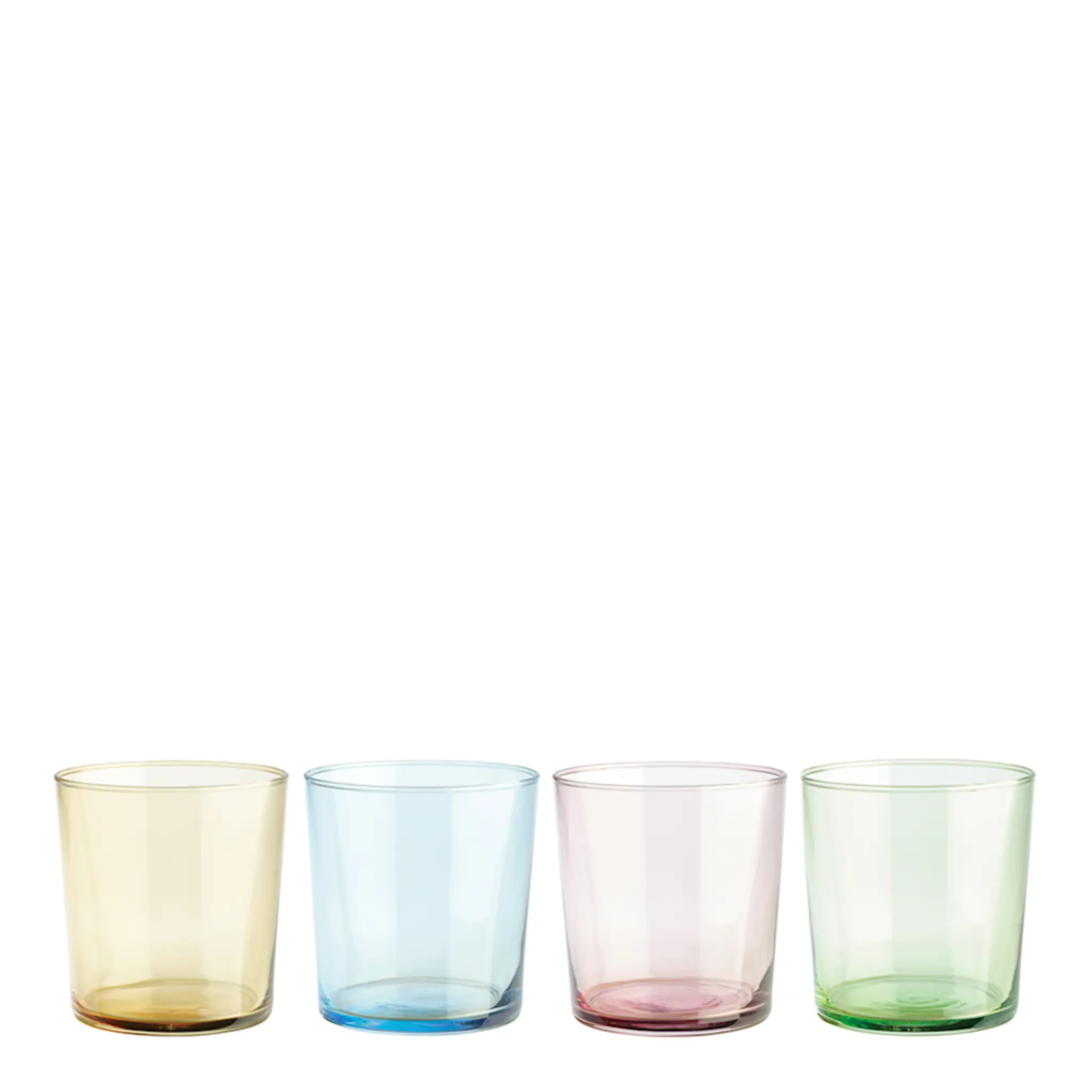 Aida Cafe drikkeglass 34,5 cl 4 stk amber/pink/lyseblå/grønn