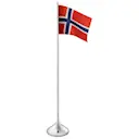 Ro Bordsflagga Norsk H35 cm Silverfärgad