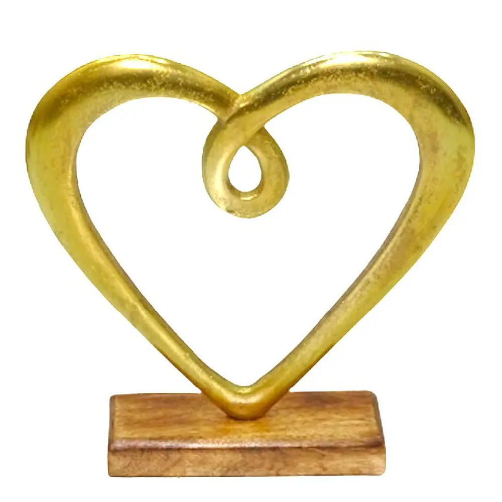 Hedy skulptur hjerte 23 cm gull
