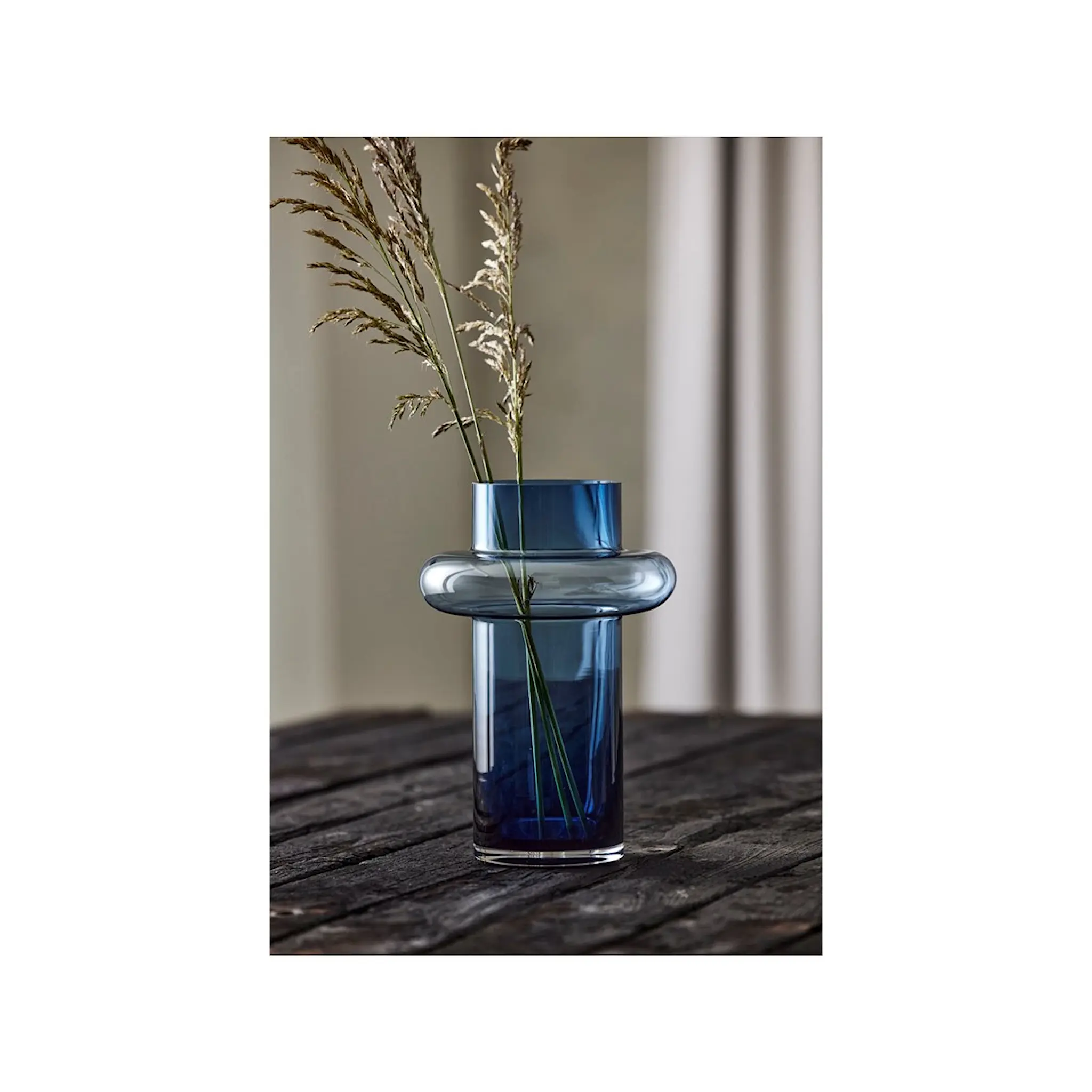 Lyngby Glas Tube Vas 30 cm Dark Blue Glas