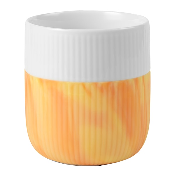 Fluted Contrast Marble mugg 35 cl fiery yellow