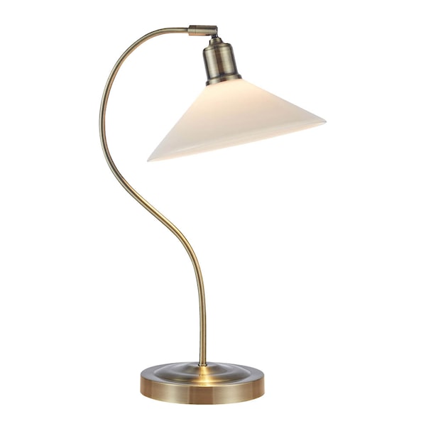 Vela bordslampa 49 cm antik mässing/vit