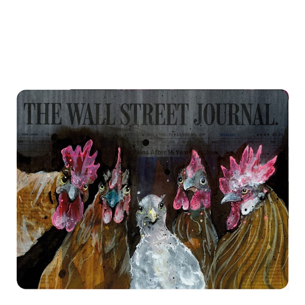 Bordstablett Roosters of Wall Street 30x40 cm Svart