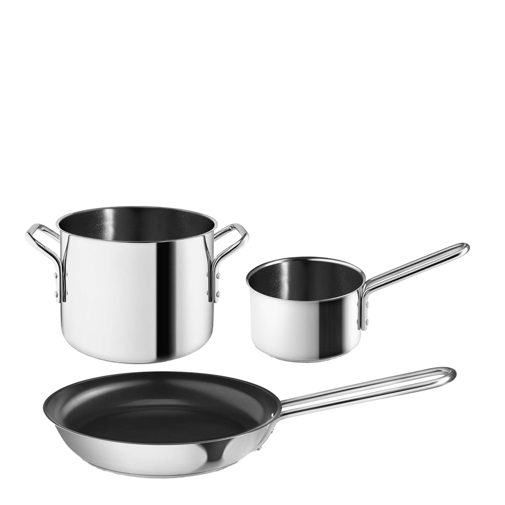 Eva Trio - Stainless Steel gryteset 3 delar med stekpanna 20 cm