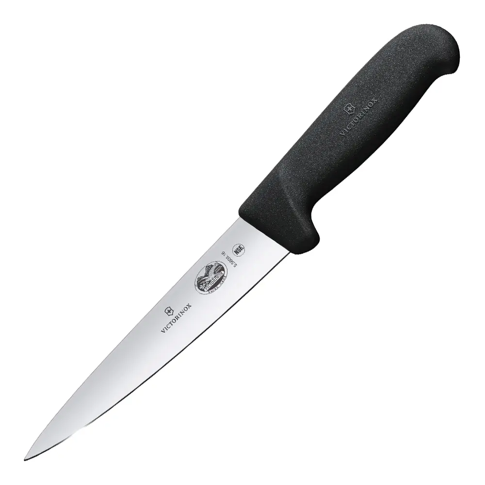 Fibrox utbeiningskniv stiv 18 cm svart