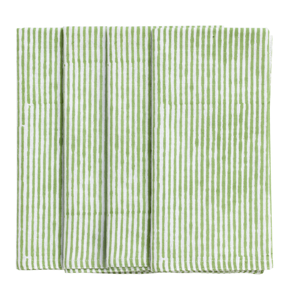 Chamois - Stripe servett 50x50 cm 4-pack green