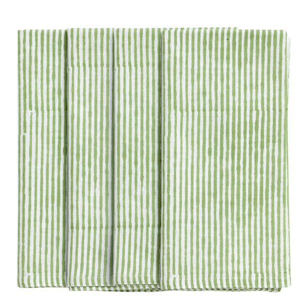 Stripe servett 50x50 cm 4-pack green