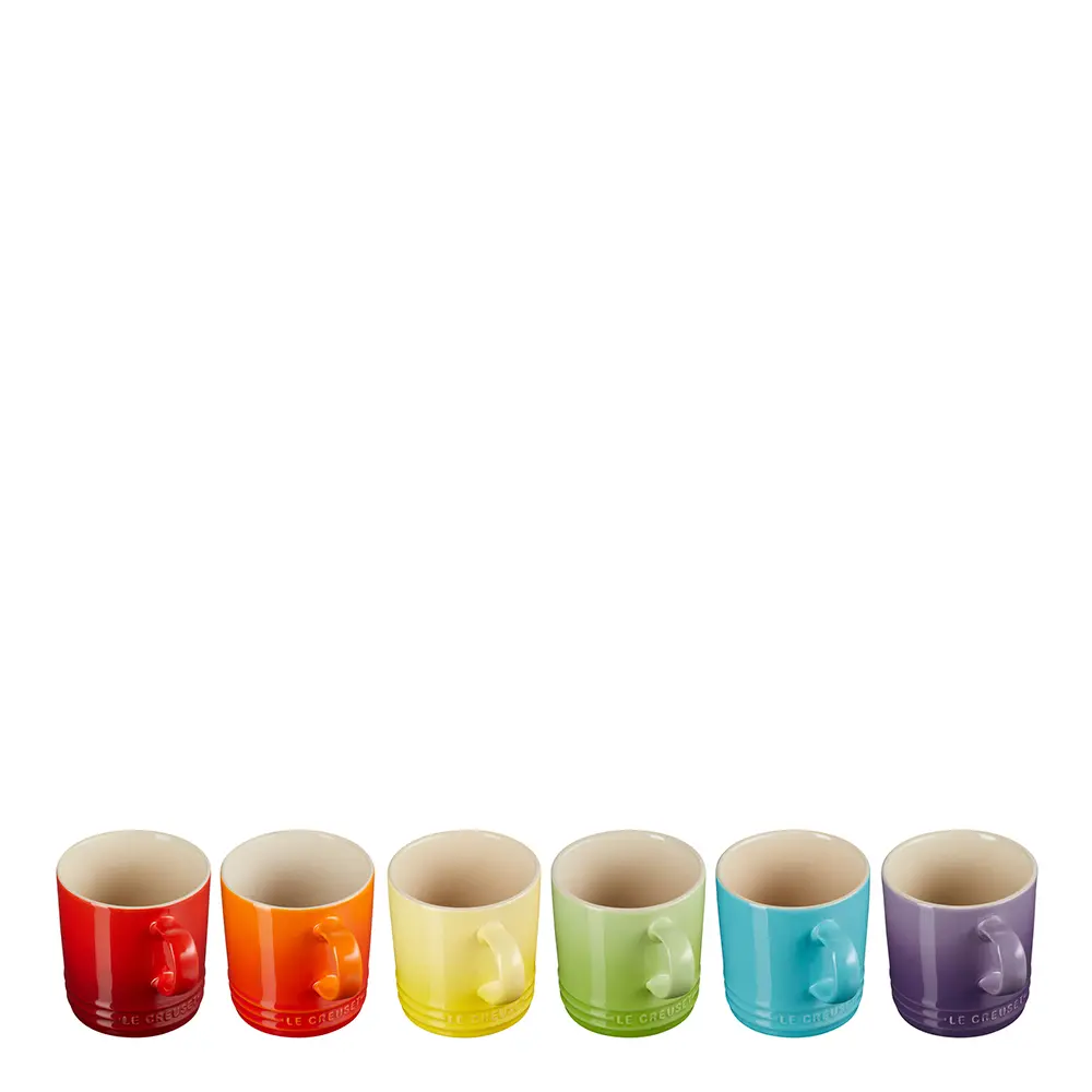 Rainbow espressokopp sett 6 stk