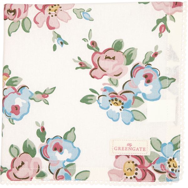 GreenGate - Madison Tygservett 40x40 cm M/Spets White