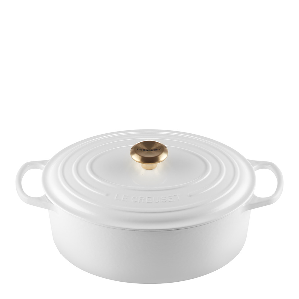 Le Creuset – Signature gjutjärnsgryta oval 31 cm 6,3 L white