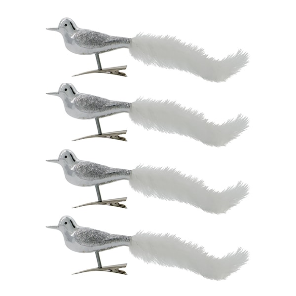 Safar julgranspynt 17 cm 4-pack silver