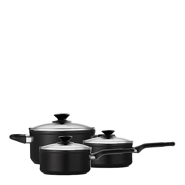 Black Line grytset 3 delar svart