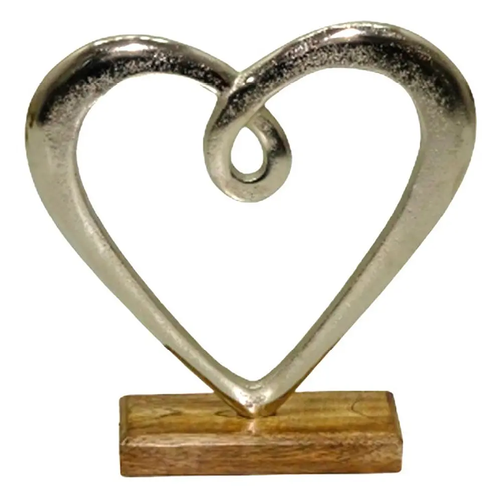 Hedy skulptur hjerte 23 cm aluminium