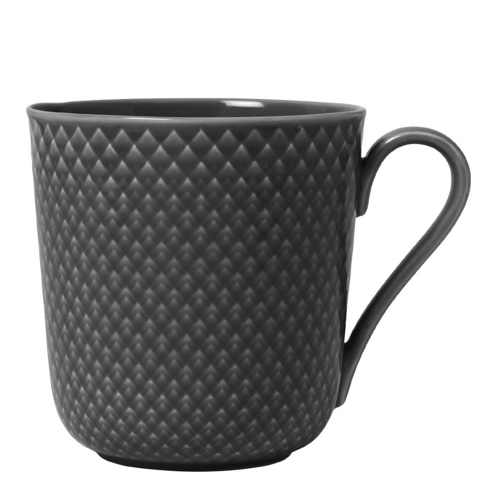 Lyngby Porcelæn – Rhombe Earth mugg med handtag 39 cl slate