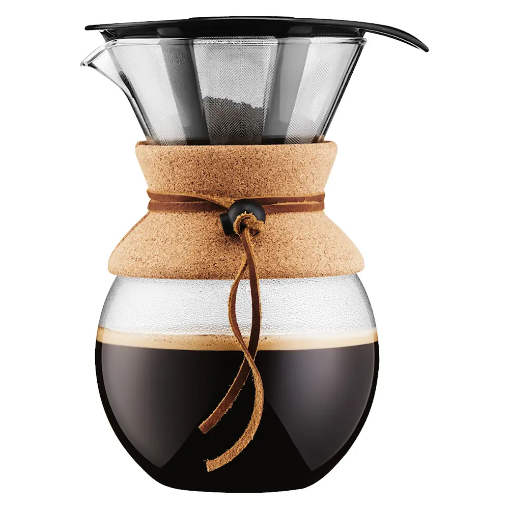 Pour Over kaffebrygger 1 L/8 kopper filter/kork
