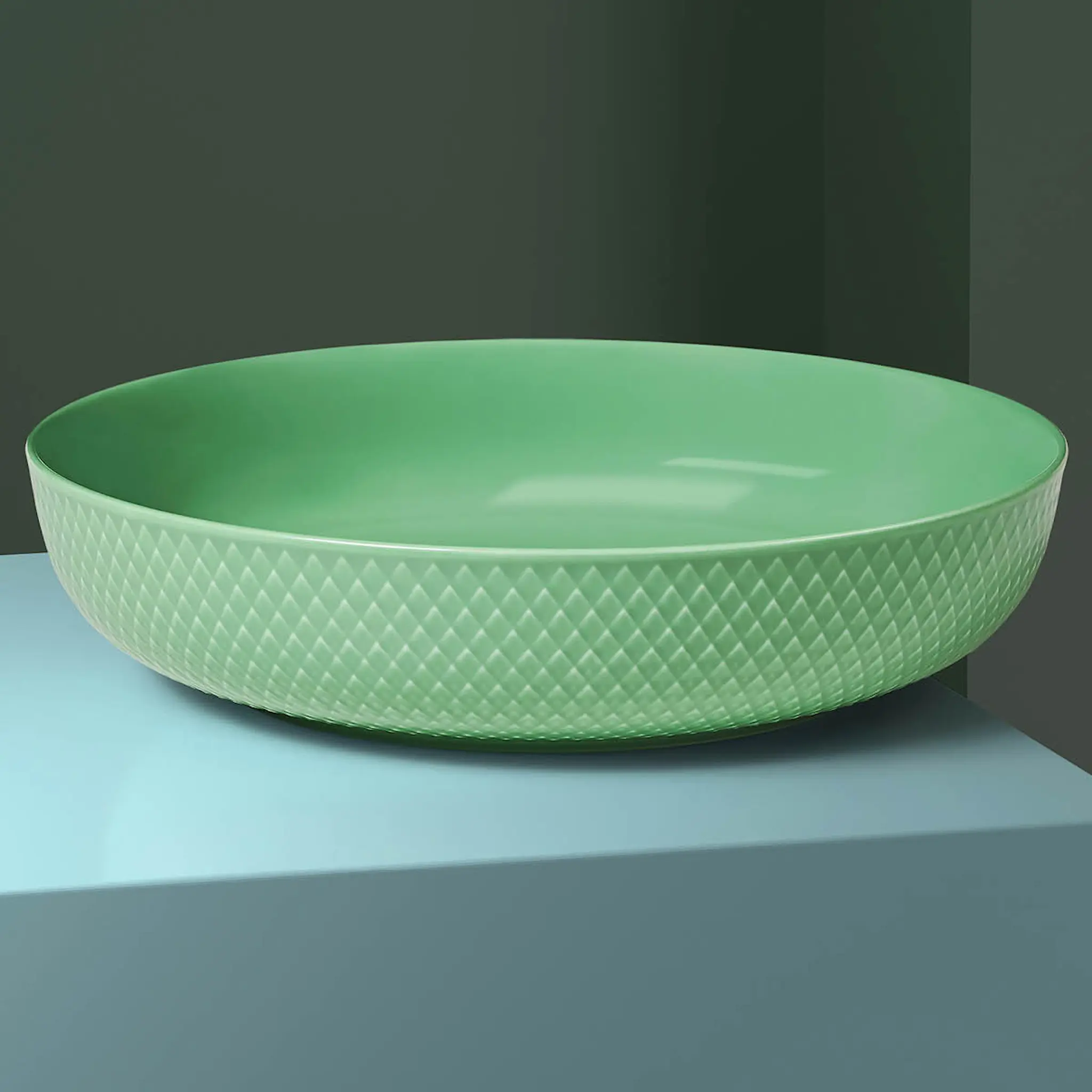 Lyngby Porcelæn Rhombe Color Serveringsskål 28 cm Grön