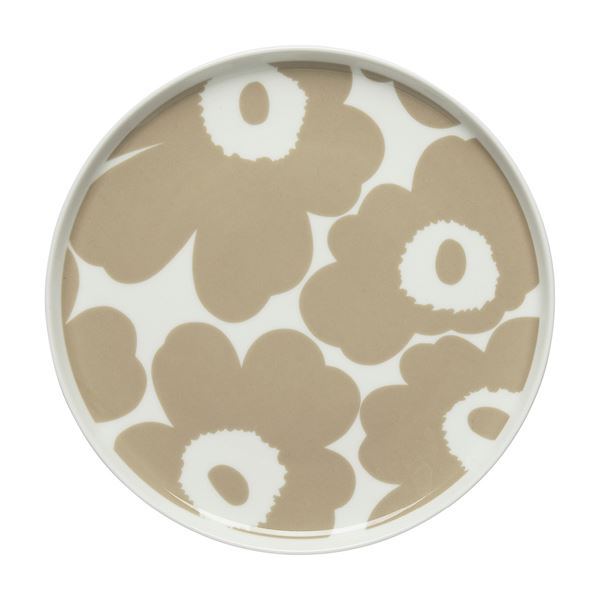 Marimekko – Oiva Unikko tallrik 20 cm vit/beige