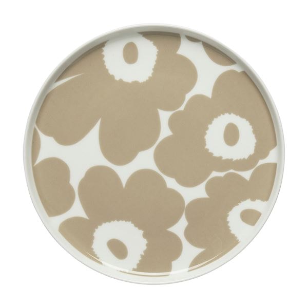 Oiva Unikko tallrik 20 cm vit/beige