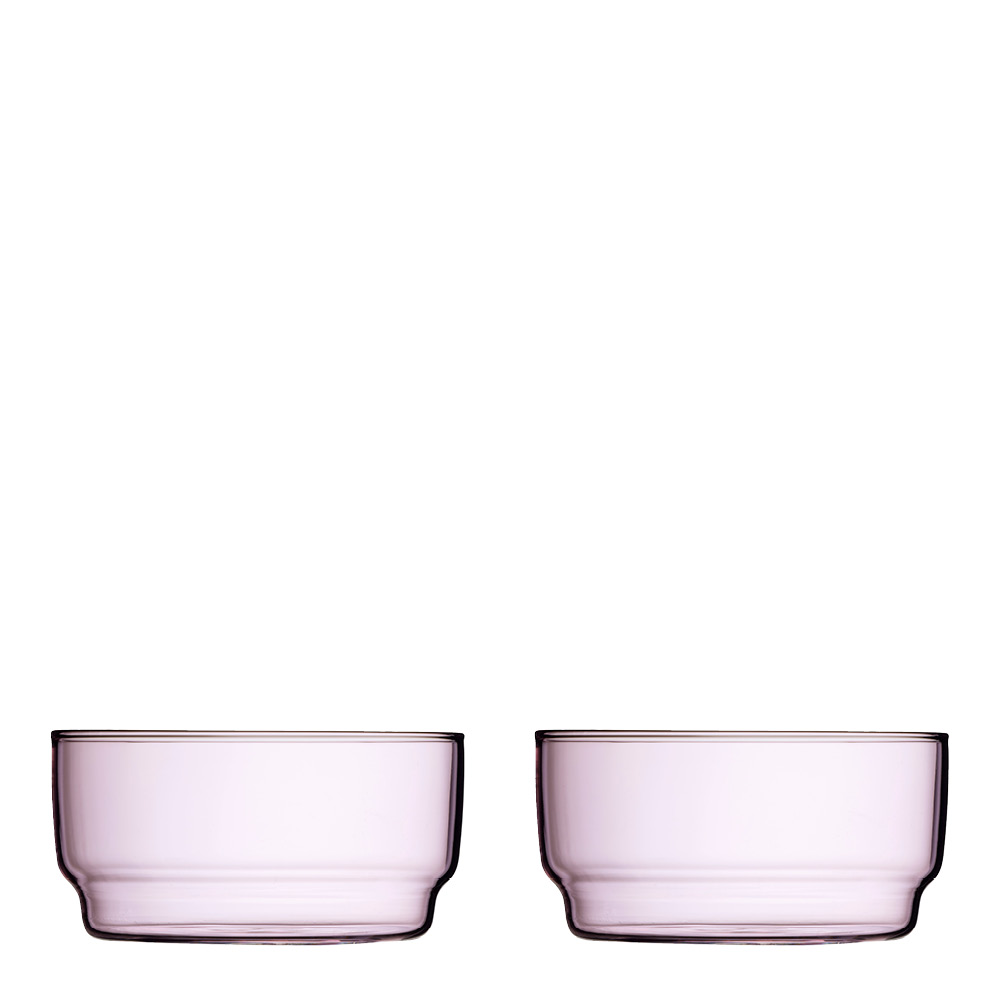 Lyngby Glas – Torino Skål 12 cm 2-pack Rosa