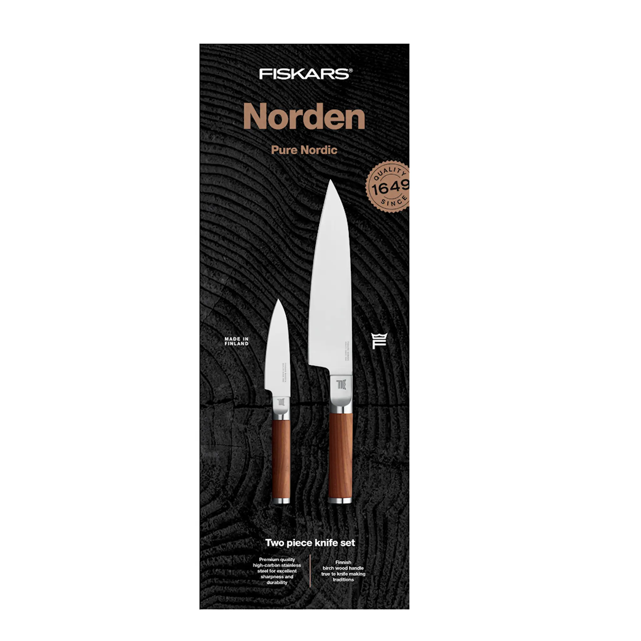 Fiskars Norden knivsett kokkekniv/grønnsakskniv