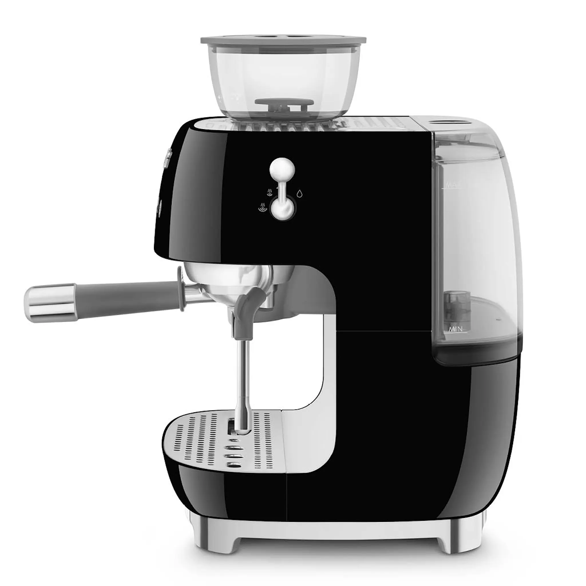 SMEG Smeg Manuaalinen Espressokone kahvimyllyllä Musta
