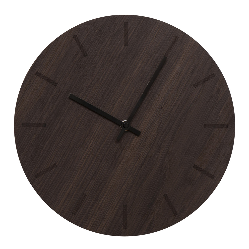 Hemverk - Dark Oak Seinäkello 28 cm Tumma tammi/Musta