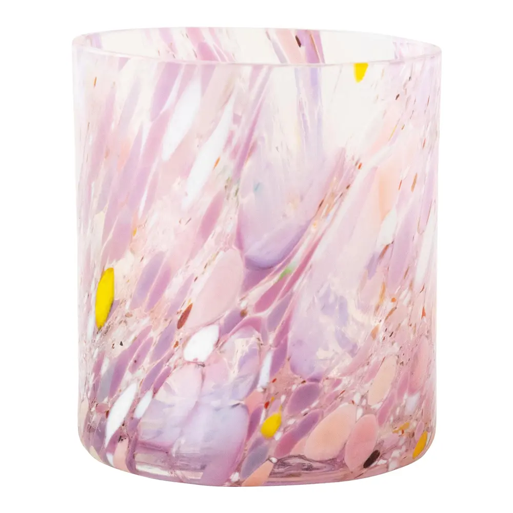 Swirl drikkeglass/lykt 35 cl rosa multi