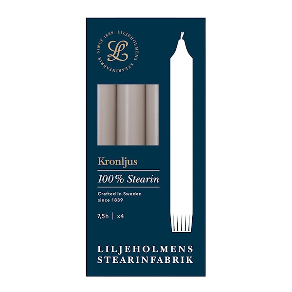 Kronljus 20,7 cm 4-pack  dimgrå