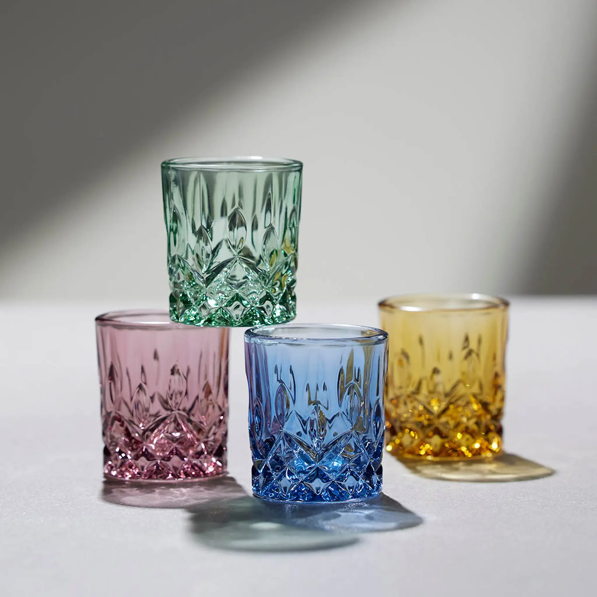 Lyngby Glas Sorrento shotglass 4 cl 4 stk blå