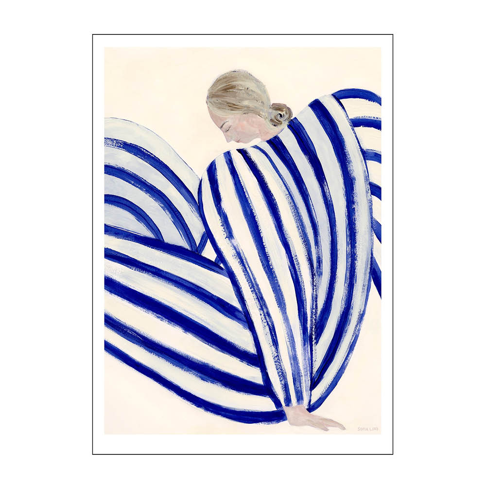 Läs mer om Poster & Frame - The Poster Club x Sofia Lind poster 30x40 cm blue stripe at concorde