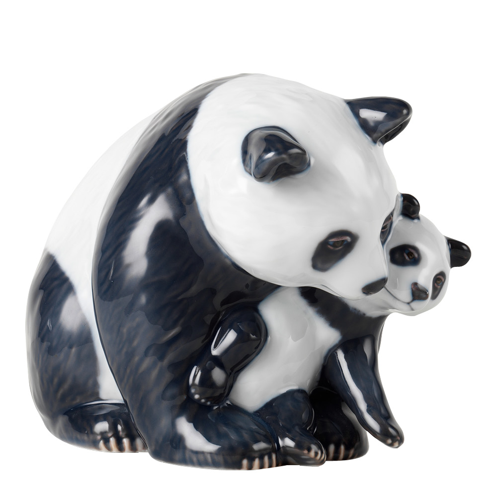 Läs mer om Royal Copenhagen - Figurines Panda med Unge 13,5 cm Svart/Vit