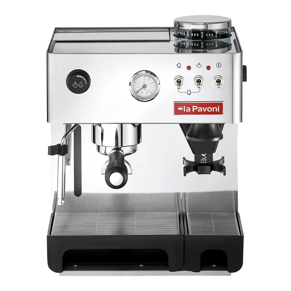 Kombinert manuell kaffemaskin med kvern 950W rustfri
