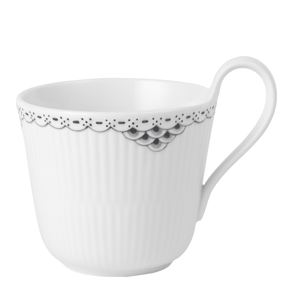 Läs mer om Royal Copenhagen - Black Lace mugg med högt handtag 33 cl