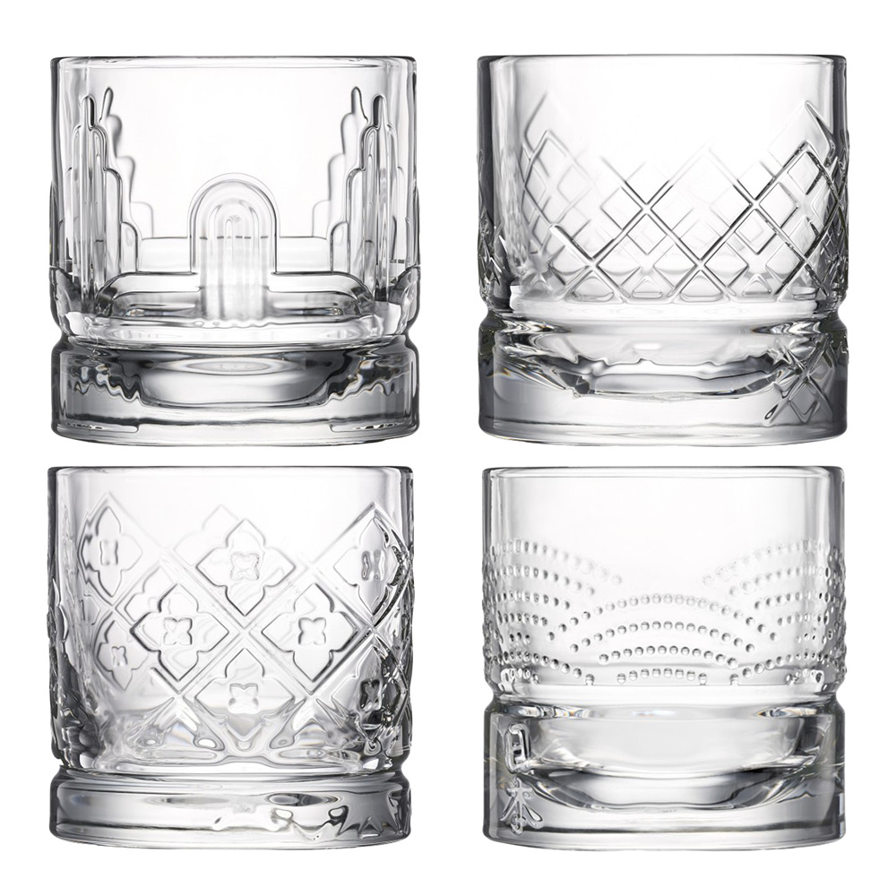 La Rochère - Dandy Whiskeyglas 30 cl 4-pack Assorterade Motiv