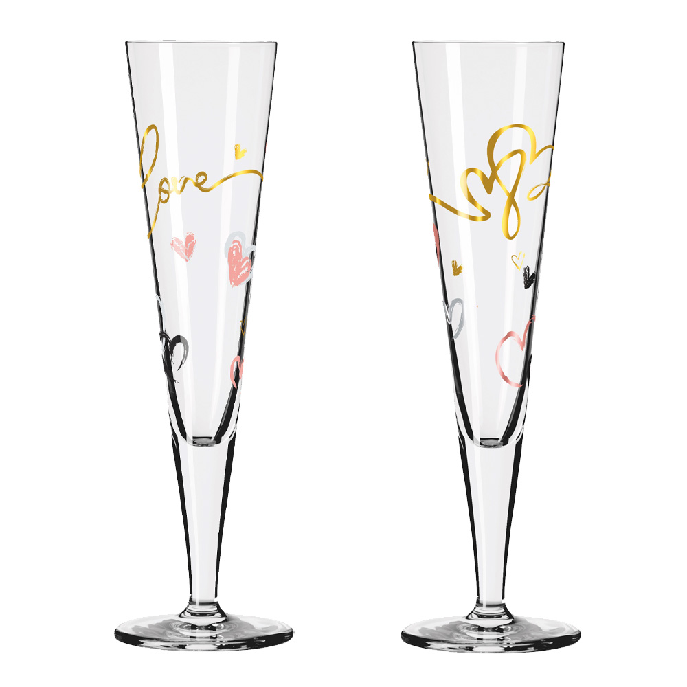 Ritzenhoff - Goldnacht Champagneglas Hearts 2-pack Guld