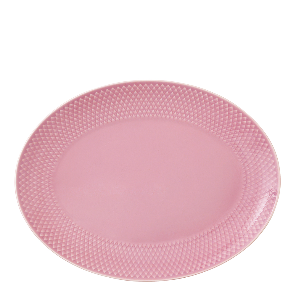 Lyngby Porcelæn – Rhombe Color Serveringsfat Ovalt 28.5×21.5 cm Rosa