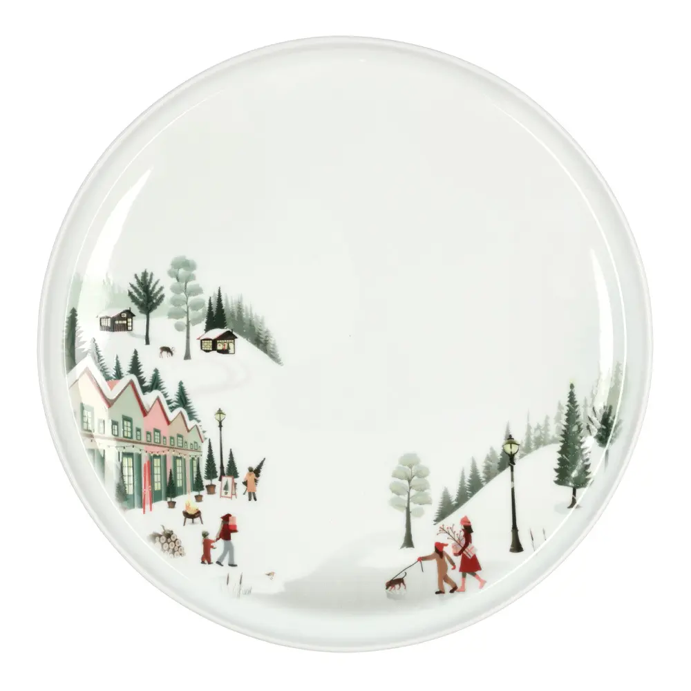 Vinter tallerken flat rett kant 26 cm Ildfast porselen hvit