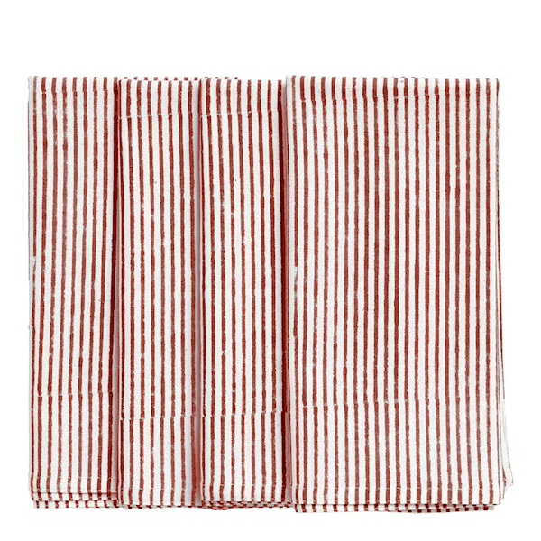 Stripe servett 50x50 cm 4-pack röd