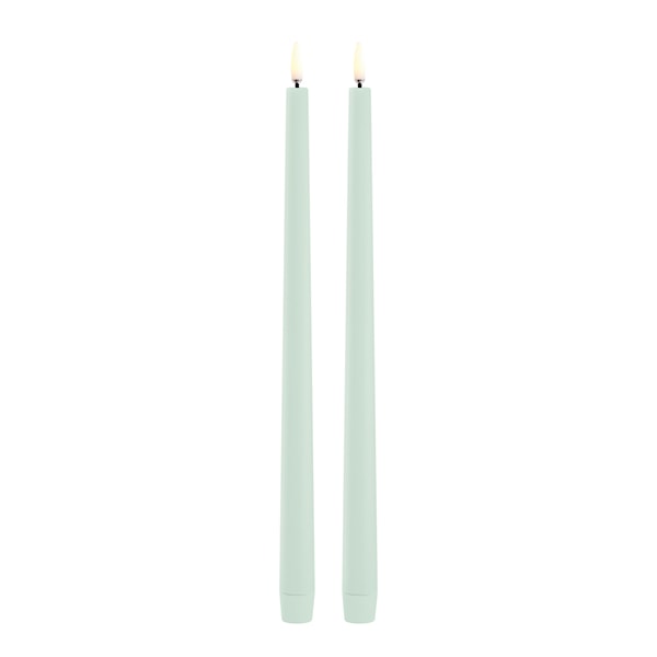 Taper Candles slim LED-kronljus 2,3x32 cm 2-pack dusty green