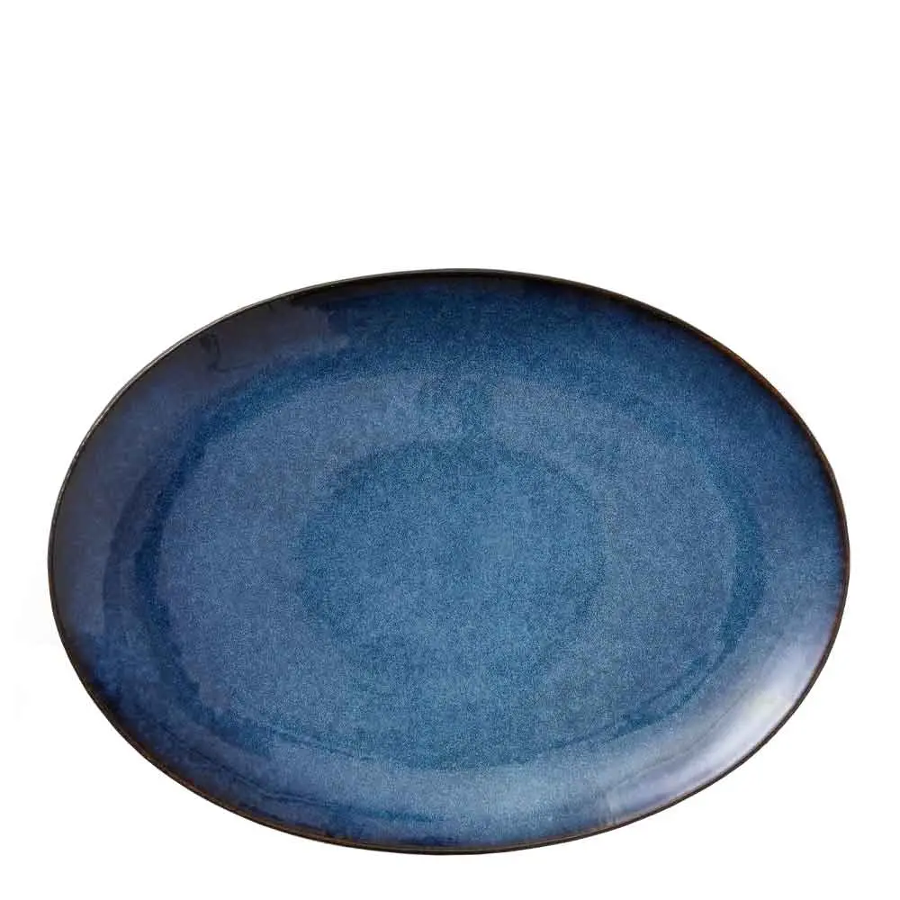 Fat ovalt 45x34 cm mørkeblå