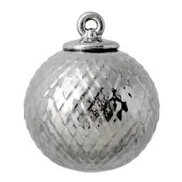 Lyngby Porcelæn Rhombe Dekorationskula 7 cm Silver