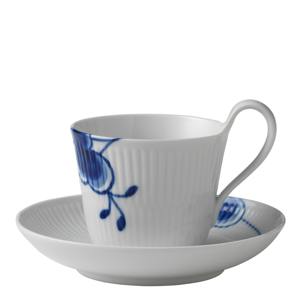 Royal Copenhagen – Blue Fluted Mega Kaffekopp med fat 24 cl hög hank