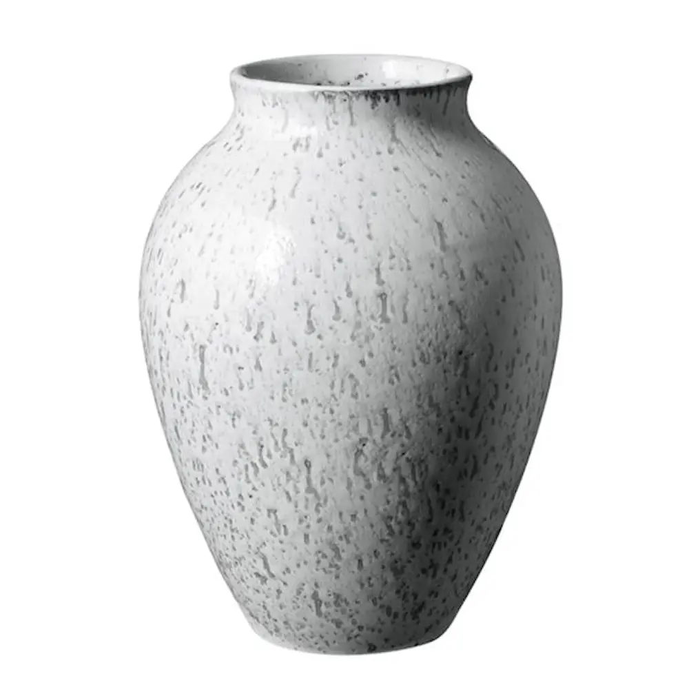 Vase 20 cm hvit/grå