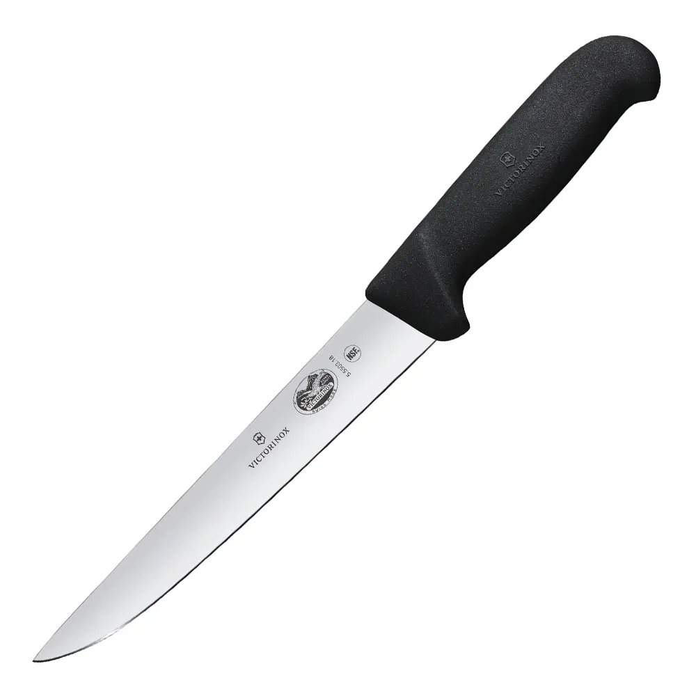 Fibrox utbeiningskniv rett 18 cm svart
