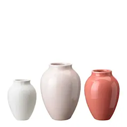 Knabstrup Keramik Vas 3-Pack Vit/Rosa/Pink