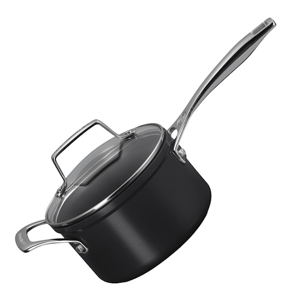 ENSC kastrull med glaslock 1,9 L 16 cm black